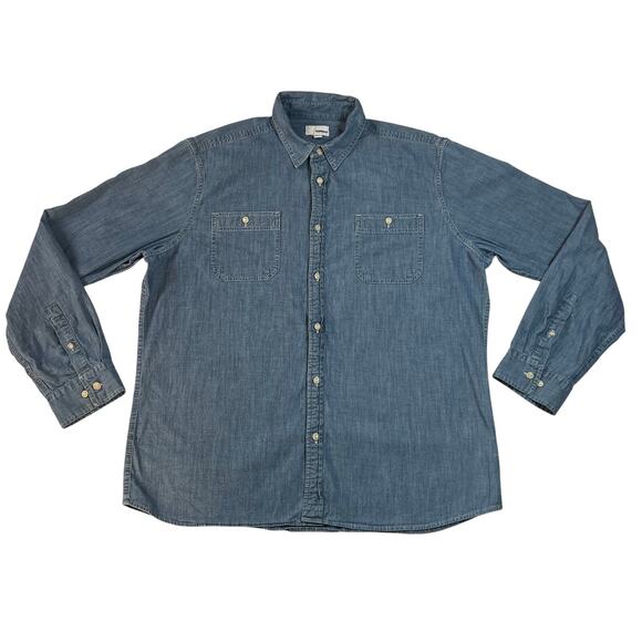 Sonoma Men's Chambray Button Up Shirt Size X-Large Casual Breathable Lightweight - Picture 1 of 7